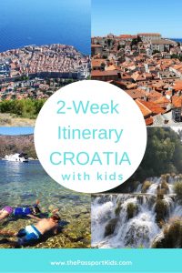 Find out everything you need to know for planning your 2 week travel itinerary of Croatia with kids. Including Dubrovnik, Split, Plitvice National Park, Krka National Park, and Dalmatian coastal including Brac island and beaches. Things to do in Croatia with kids and tips on where to go to make your Croatia family vacation easy and fun! #croatia #split #dubrovnik #plitvice #krka #dalmatian #brac #familytravel #itinerary #kidstravel